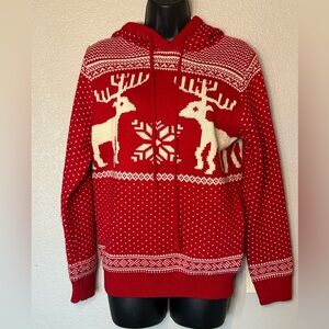 Merry Christmas V28 Red Reindeer Snowflake Winter Holiday Ugly Sweater Hoodie